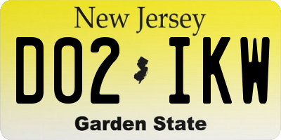 NJ license plate D02IKW