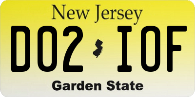 NJ license plate D02IOF