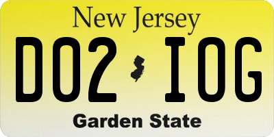 NJ license plate D02IOG