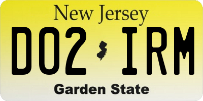 NJ license plate D02IRM