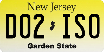NJ license plate D02ISO