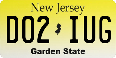 NJ license plate D02IUG
