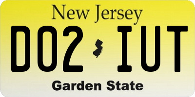 NJ license plate D02IUT