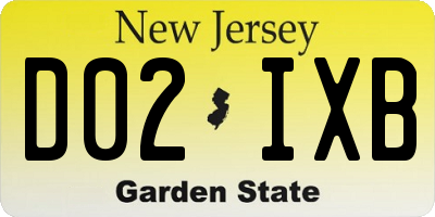 NJ license plate D02IXB
