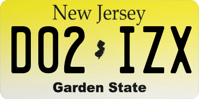 NJ license plate D02IZX