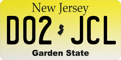 NJ license plate D02JCL