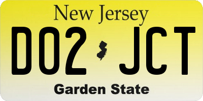 NJ license plate D02JCT