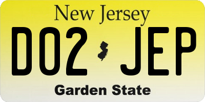 NJ license plate D02JEP
