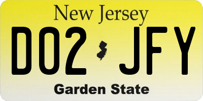 NJ license plate D02JFY