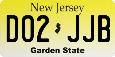 NJ license plate D02JJB