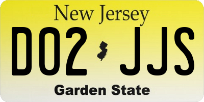 NJ license plate D02JJS