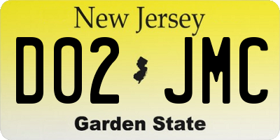 NJ license plate D02JMC