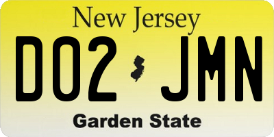 NJ license plate D02JMN