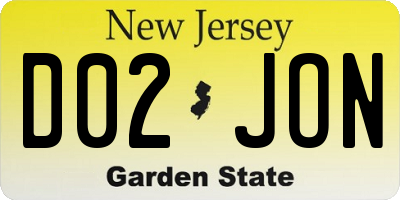 NJ license plate D02JON