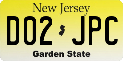 NJ license plate D02JPC