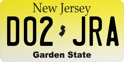 NJ license plate D02JRA