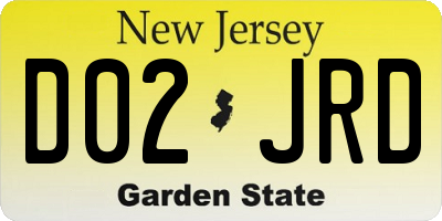 NJ license plate D02JRD
