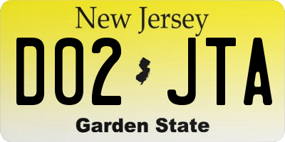 NJ license plate D02JTA