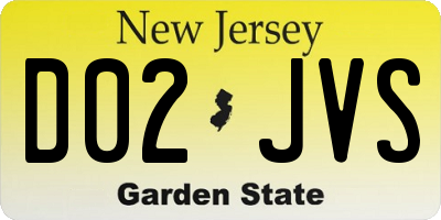 NJ license plate D02JVS