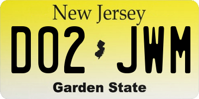 NJ license plate D02JWM