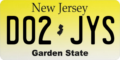 NJ license plate D02JYS