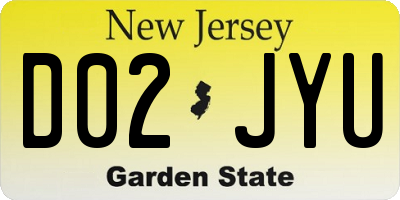 NJ license plate D02JYU