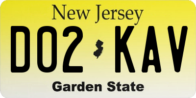 NJ license plate D02KAV
