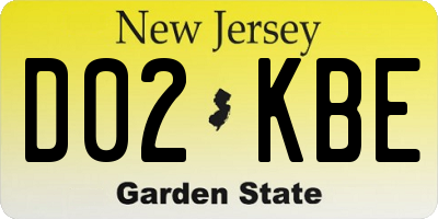 NJ license plate D02KBE