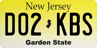 NJ license plate D02KBS