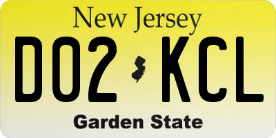 NJ license plate D02KCL