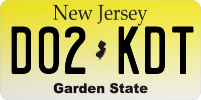 NJ license plate D02KDT