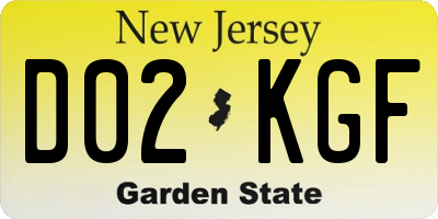NJ license plate D02KGF