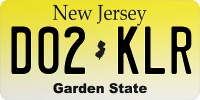NJ license plate D02KLR