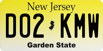 NJ license plate D02KMW