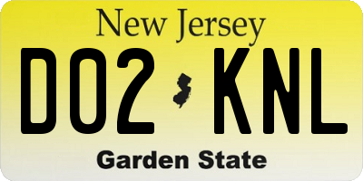 NJ license plate D02KNL