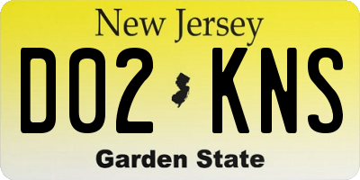 NJ license plate D02KNS