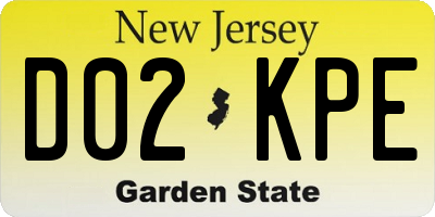 NJ license plate D02KPE