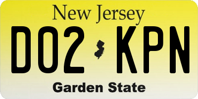 NJ license plate D02KPN