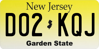 NJ license plate D02KQJ