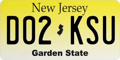 NJ license plate D02KSU