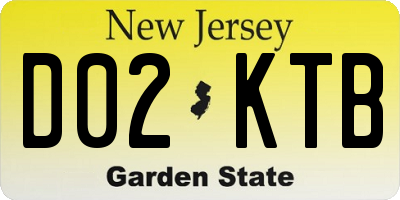 NJ license plate D02KTB