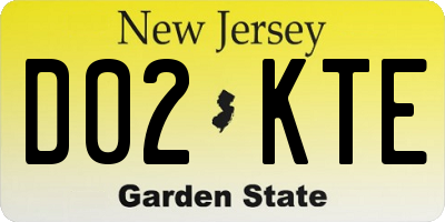 NJ license plate D02KTE