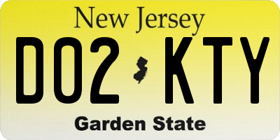 NJ license plate D02KTY