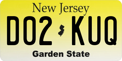 NJ license plate D02KUQ