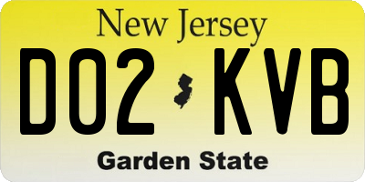 NJ license plate D02KVB