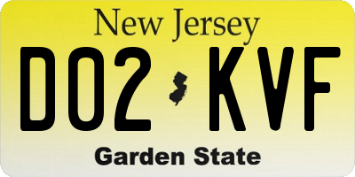 NJ license plate D02KVF