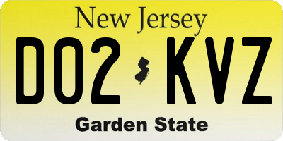 NJ license plate D02KVZ