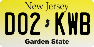 NJ license plate D02KWB