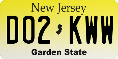 NJ license plate D02KWW