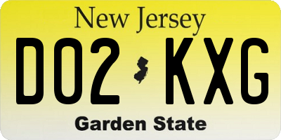 NJ license plate D02KXG